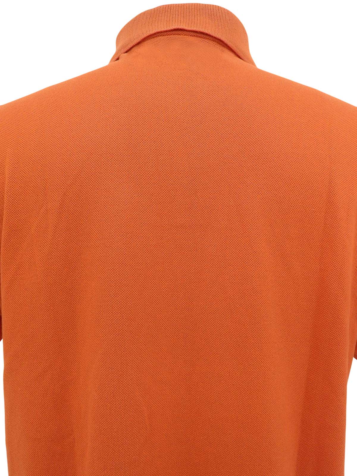 Orange logo embroidered polo shirt
