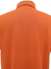 Orange logo embroidered polo shirt