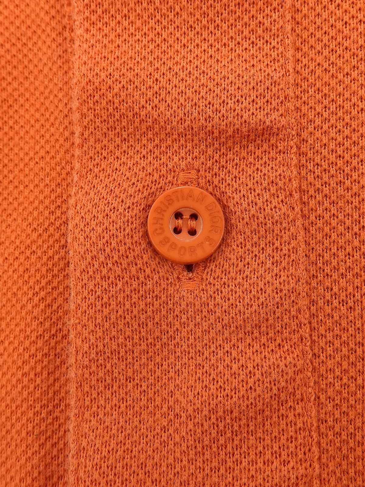 Orange logo embroidered polo shirt