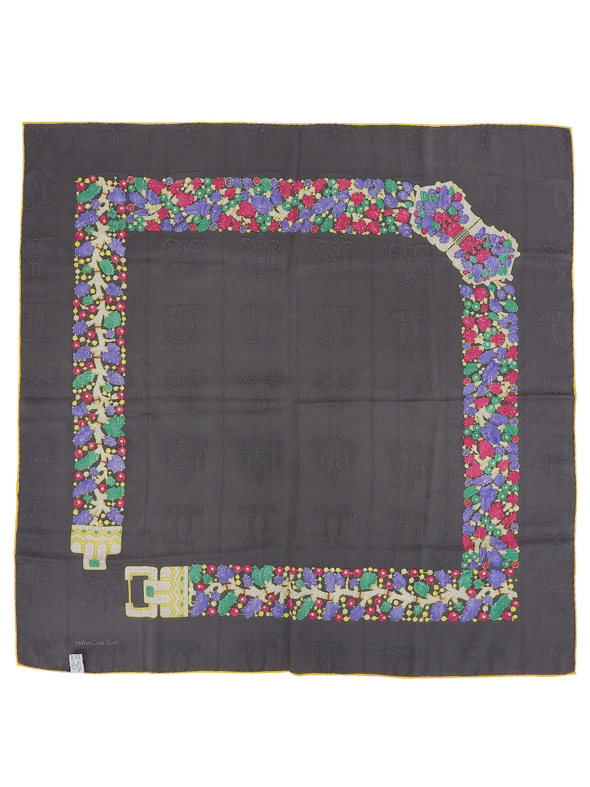 珠宝图案围巾 炭灰色/多色