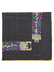 Jewelry Pattern Scarf Charcoal Gray/Multi