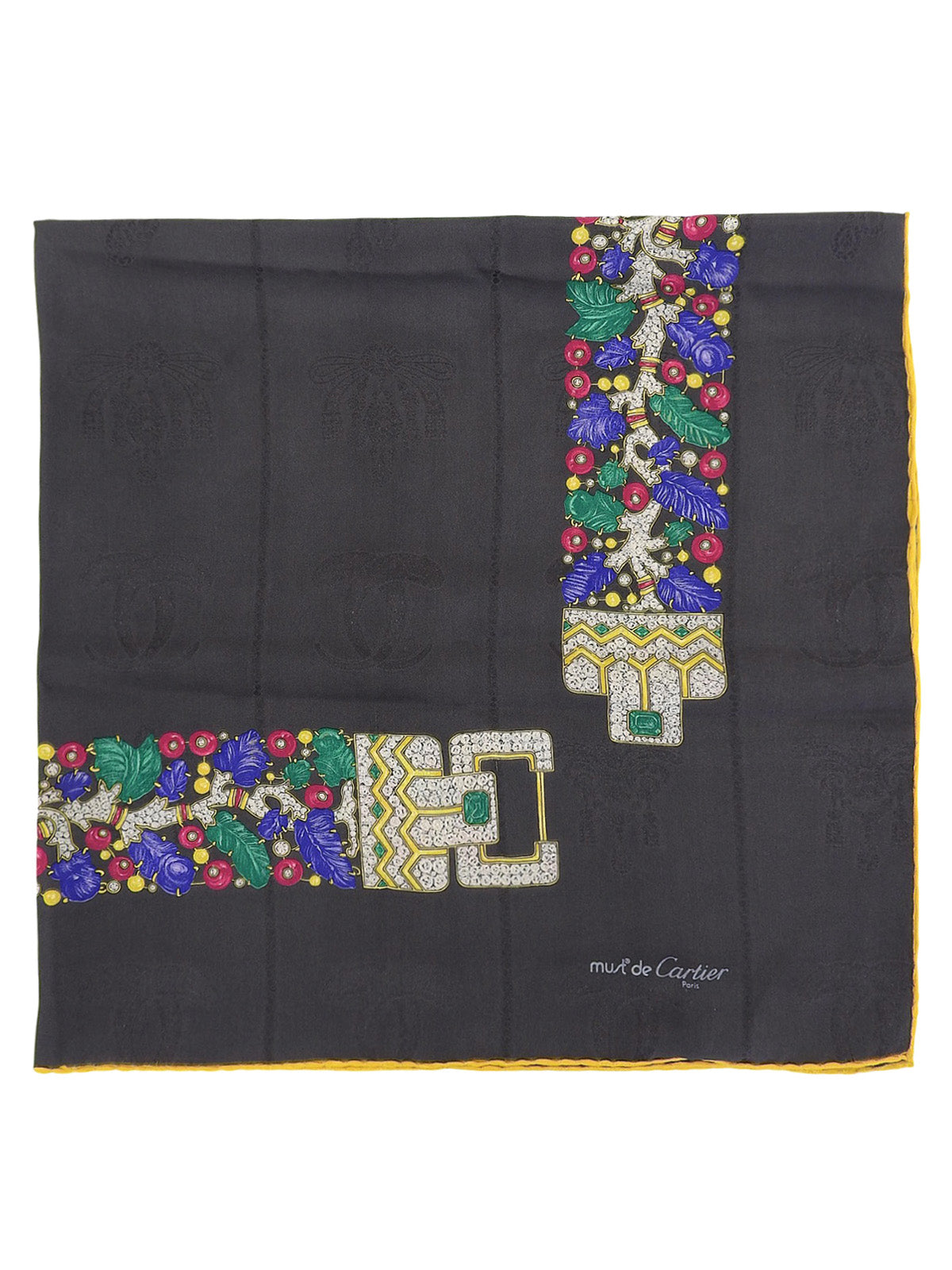 Jewelry Pattern Scarf Charcoal Gray/Multi