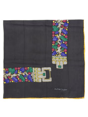 Jewelry Pattern Scarf Charcoal Gray/Multi