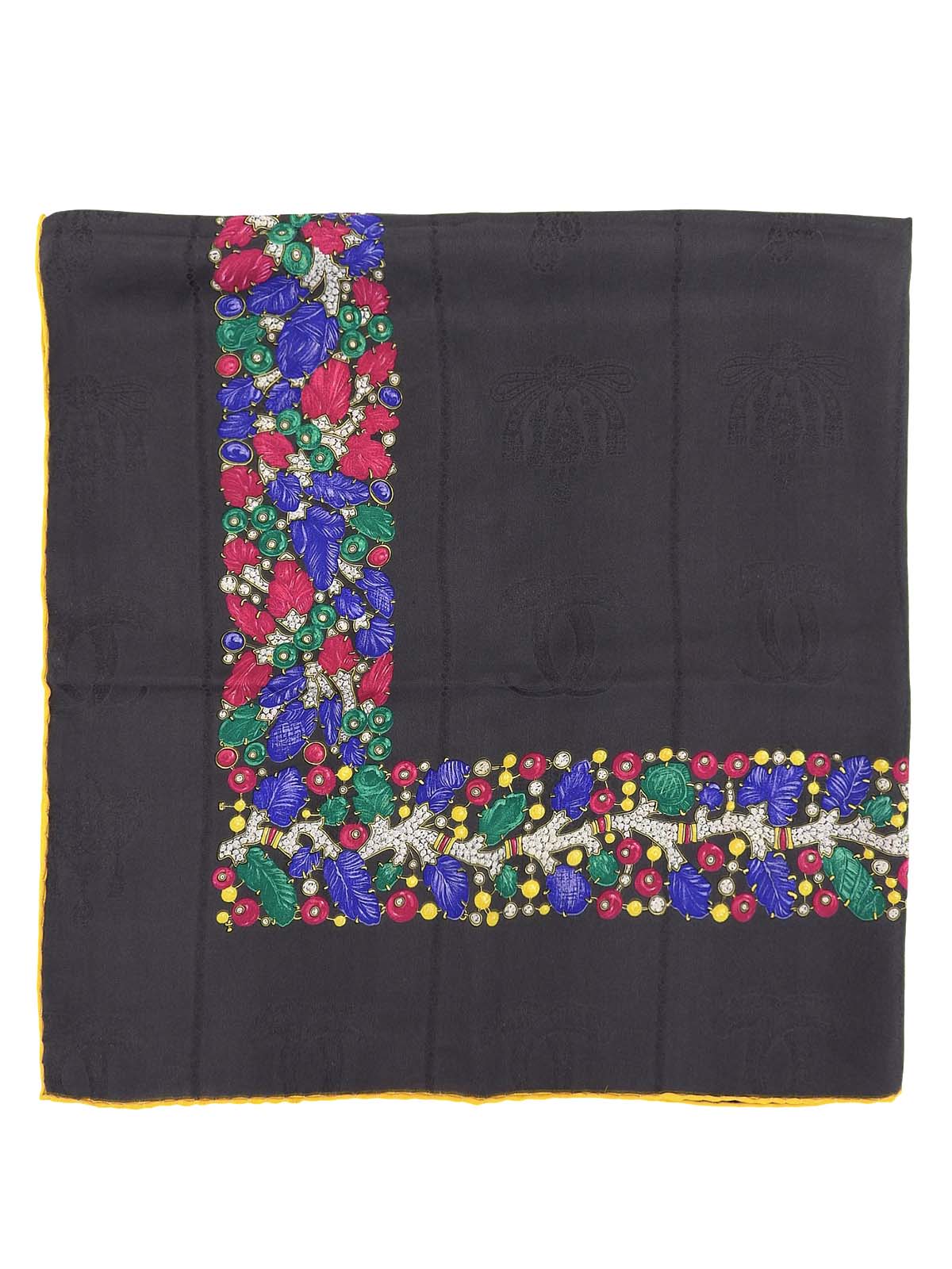 珠宝图案围巾 炭灰色/多色