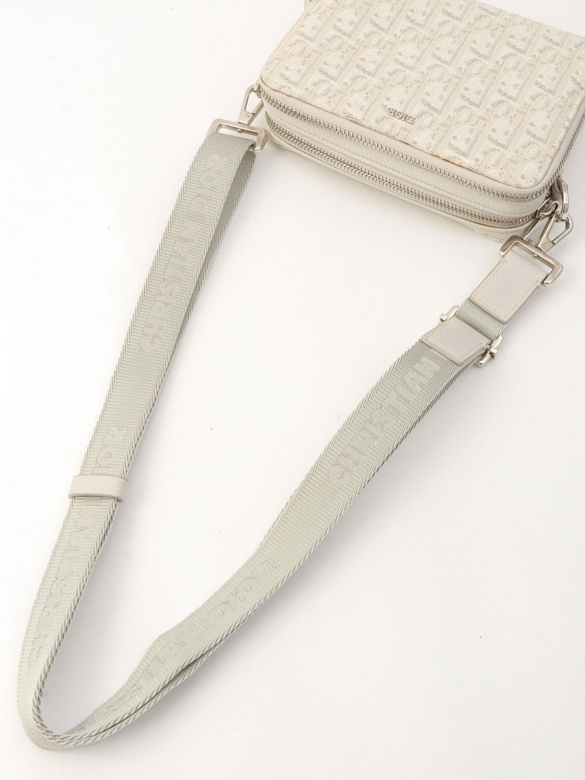 Oblique Pattern Mini Shoulder Bag Off-White