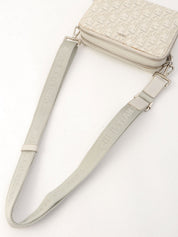 Oblique Pattern Mini Shoulder Bag Off-White
