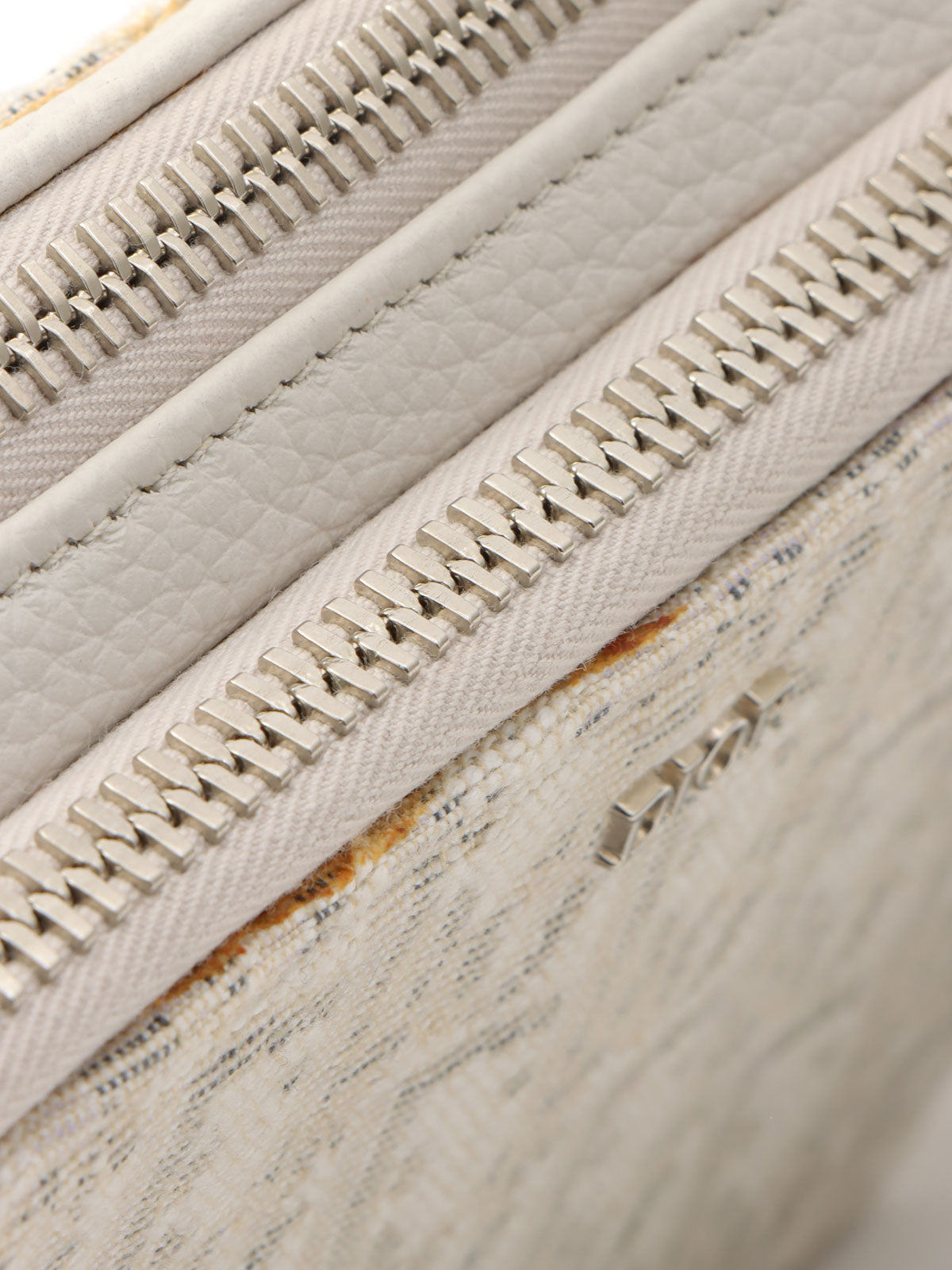 Oblique Pattern Mini Shoulder Bag Off-White