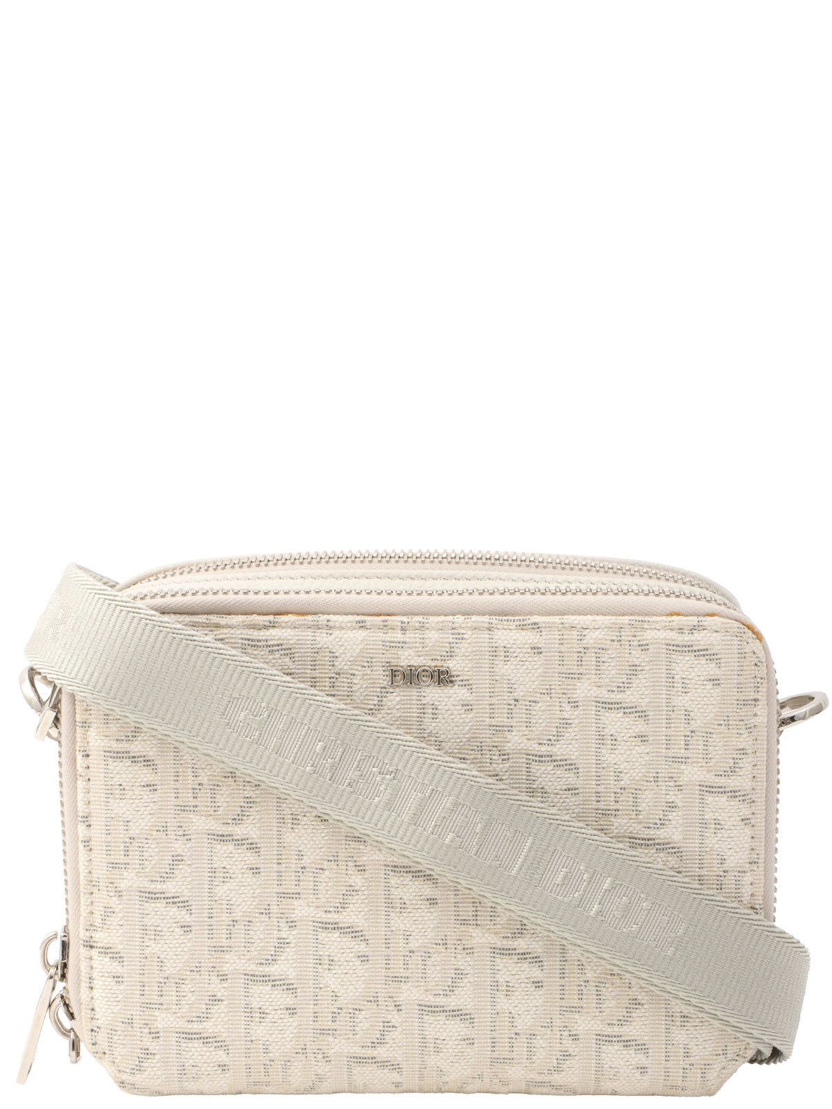 Oblique Pattern Mini Shoulder Bag Off-White