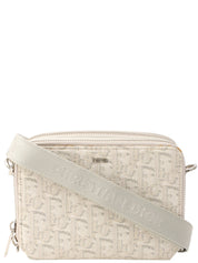 Oblique Pattern Mini Shoulder Bag Off-White