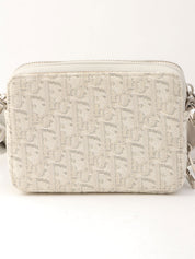 Oblique Pattern Mini Shoulder Bag Off-White