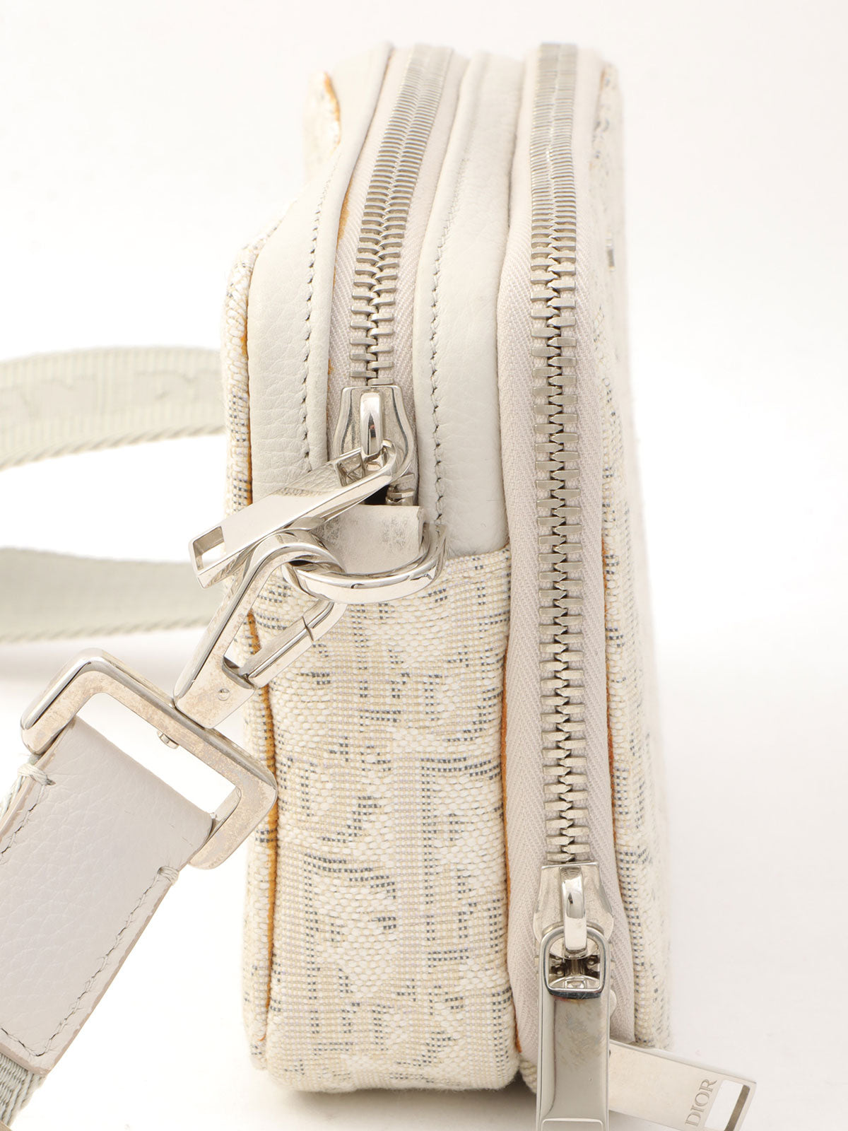 Oblique Pattern Mini Shoulder Bag Off-White