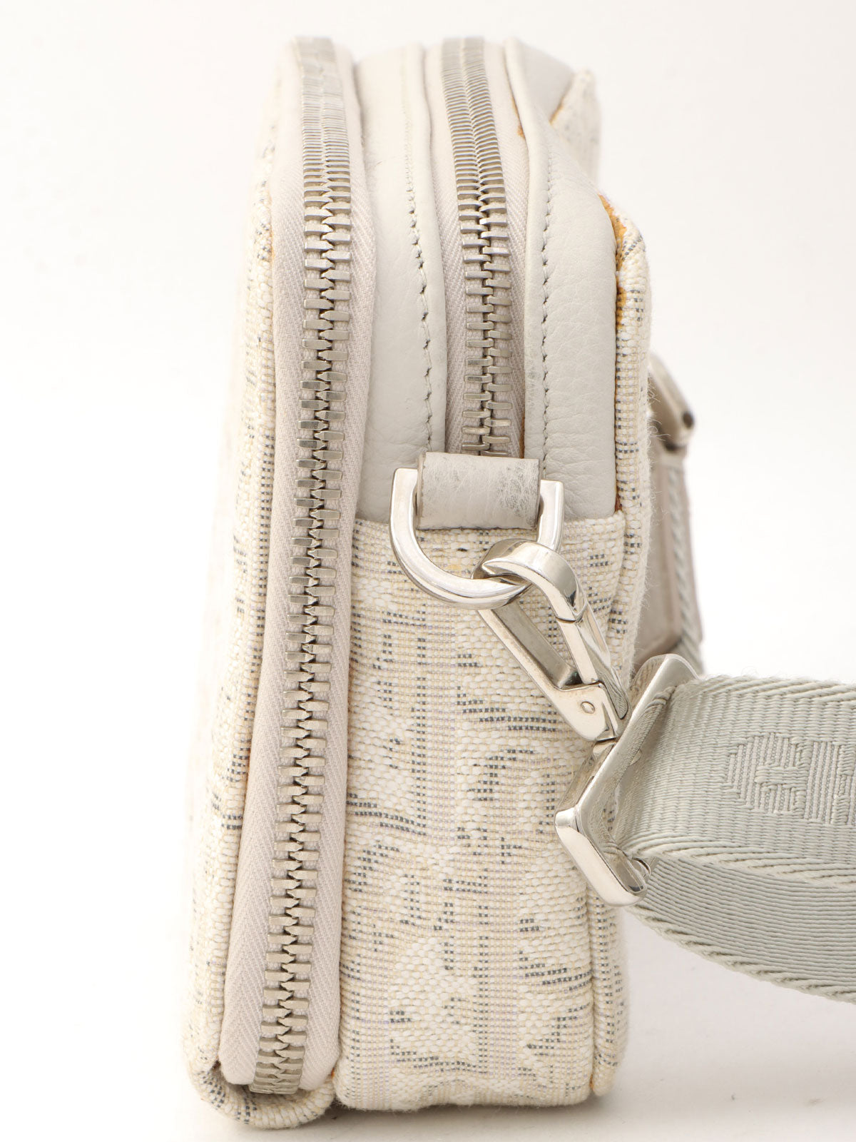 Oblique Pattern Mini Shoulder Bag Off-White