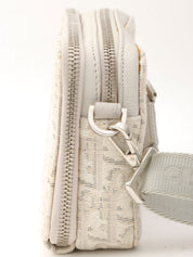 Oblique Pattern Mini Shoulder Bag Off-White