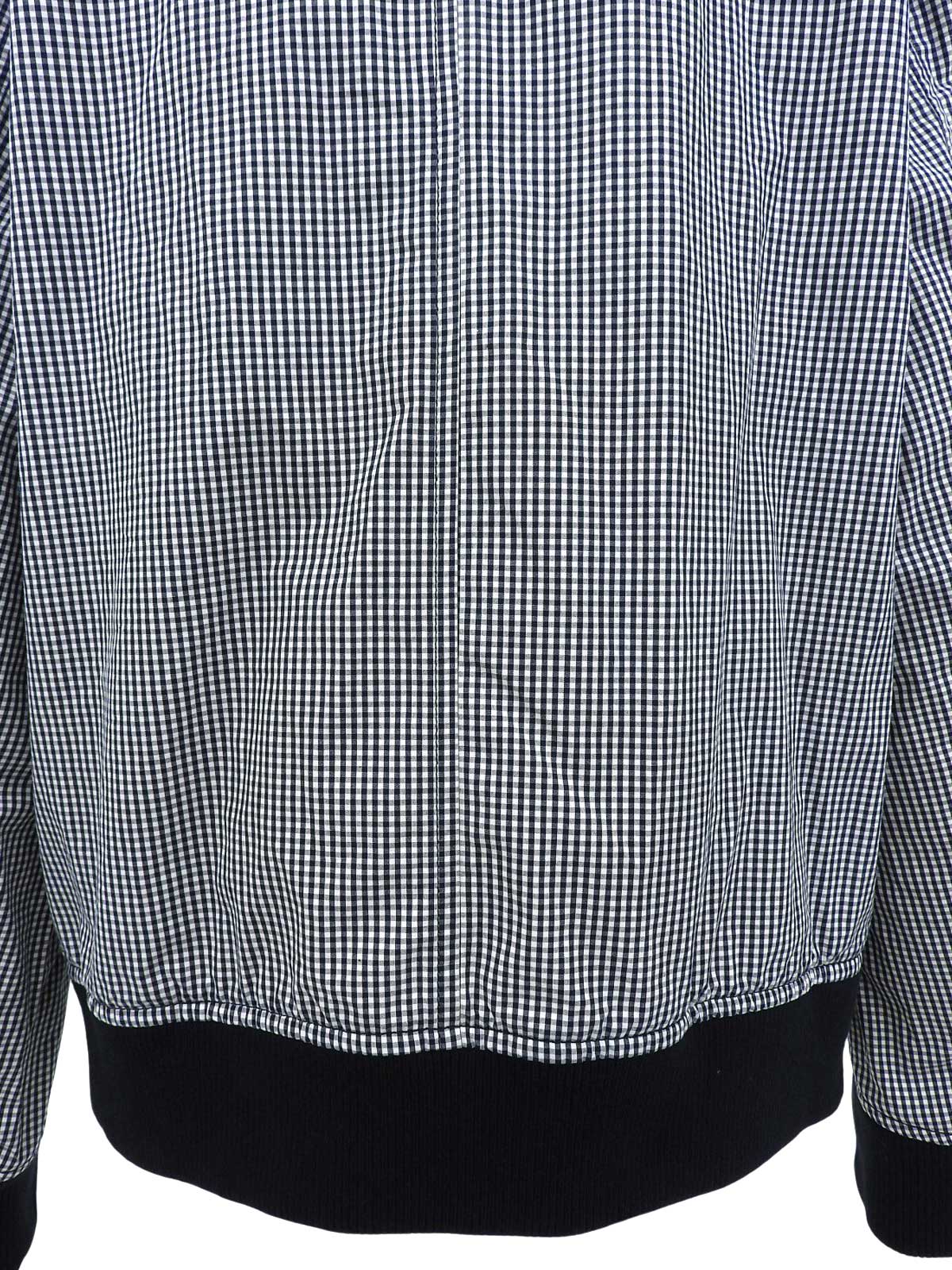 海军蓝棉质格纹短款夹克