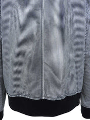 海军蓝棉质格纹短款夹克