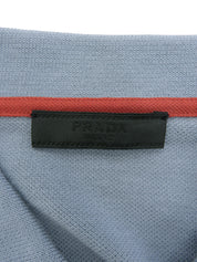 トリムラインハーフスリーブポロシャツ ブルーグレー/ネイビー