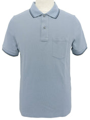 Trimline Short Sleeve Polo Shirt Blue Gray/Navy