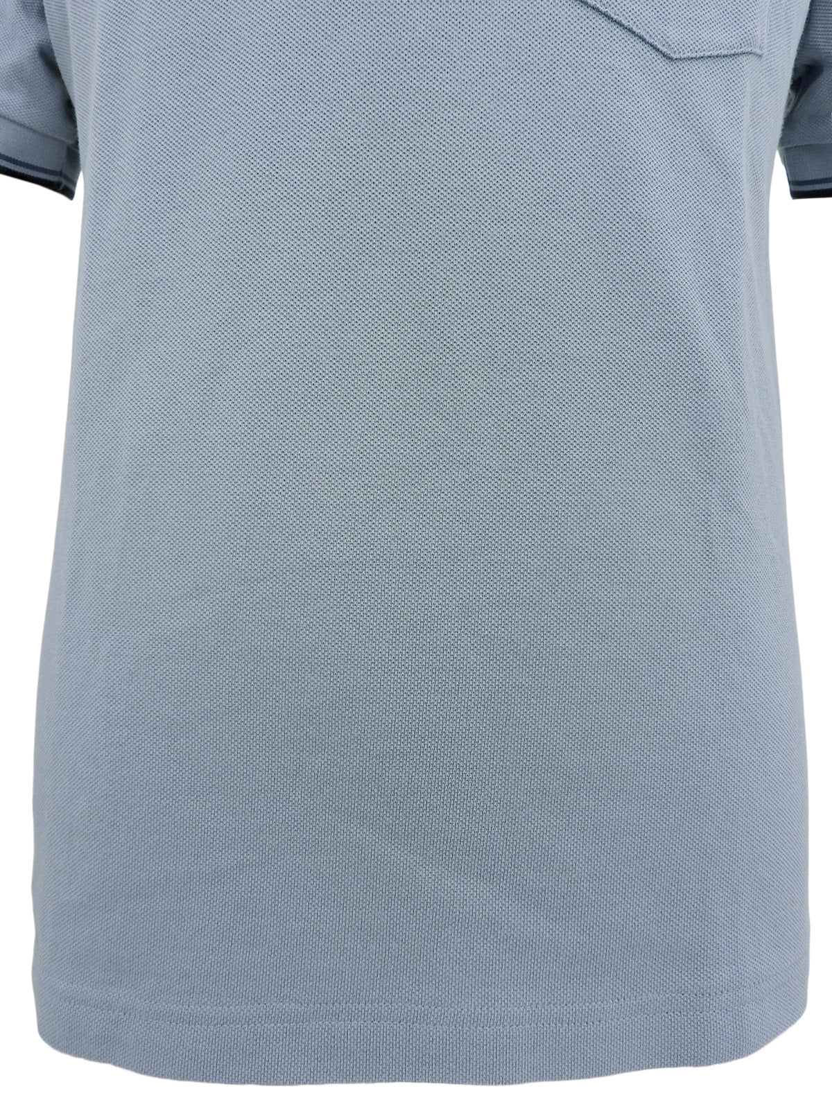 トリムライン半袖ポロシャツ ブルーグレー/ネイビー