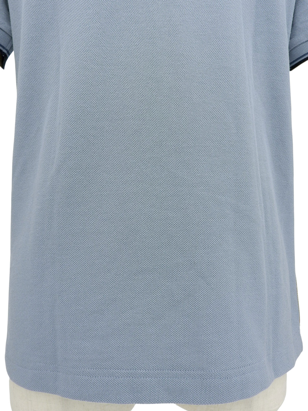 トリムライン半袖ポロシャツ ブルーグレー/ネイビー