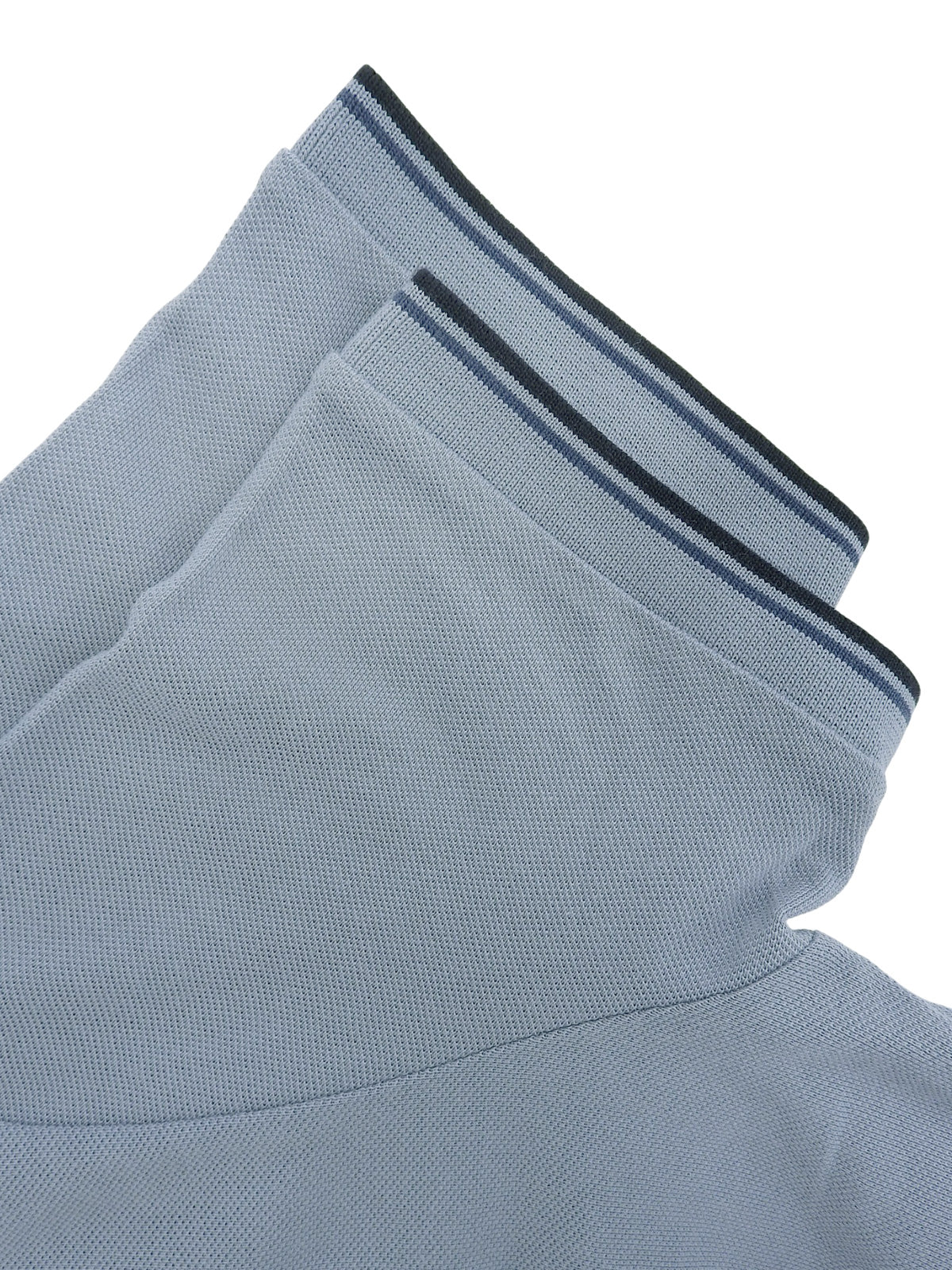 トリムライン半袖ポロシャツ ブルーグレー/ネイビー