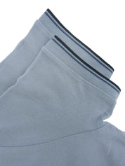 トリムライン半袖ポロシャツ ブルーグレー/ネイビー