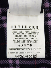 Wool Check Pattern Slit Skirt in Purple/Multi