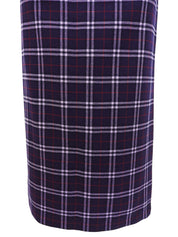 ウールチェックパターンスリットスカート　パープル/マルチ