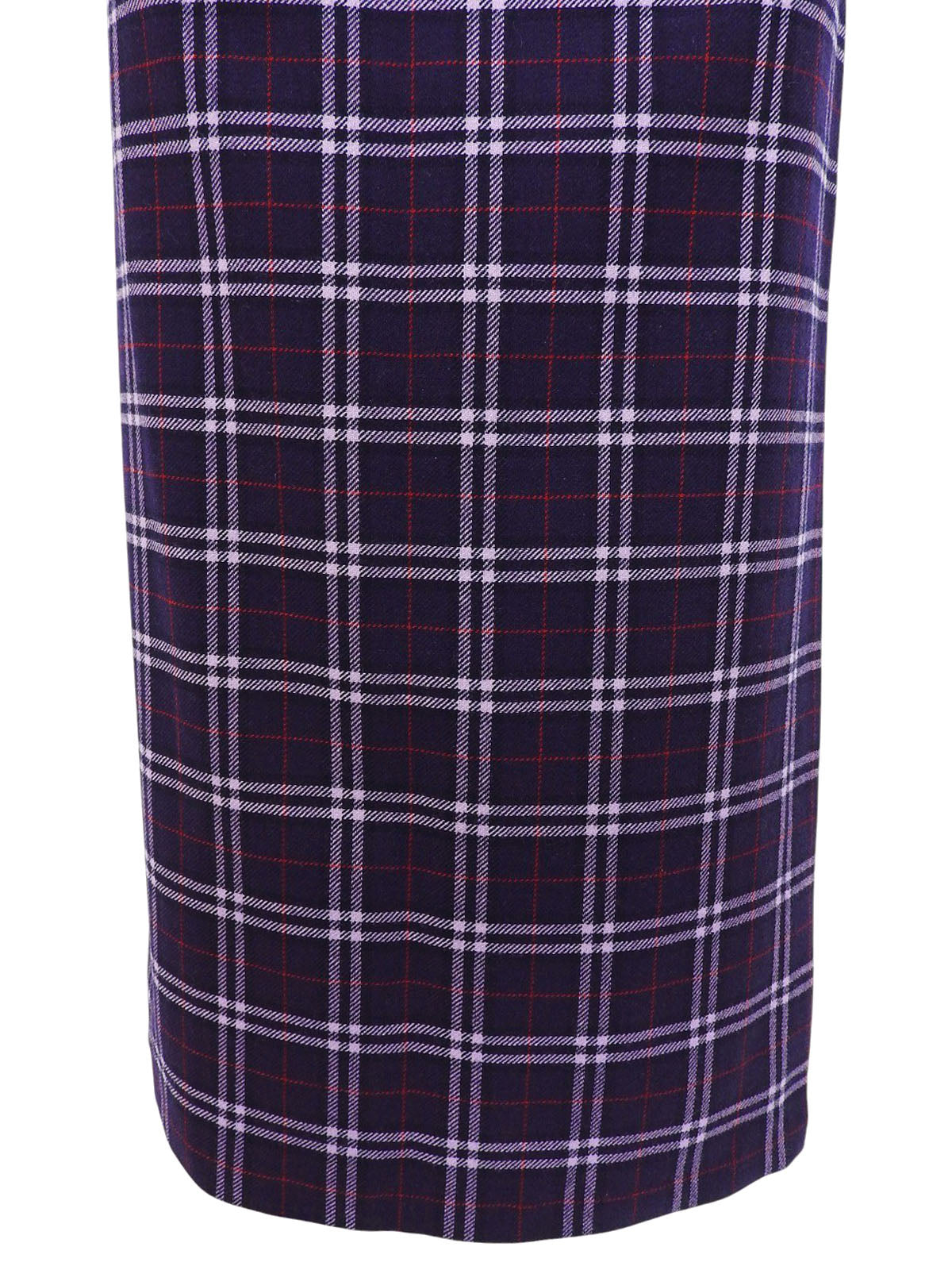 ウールチェックパターンスリットスカート パープル/マルチ