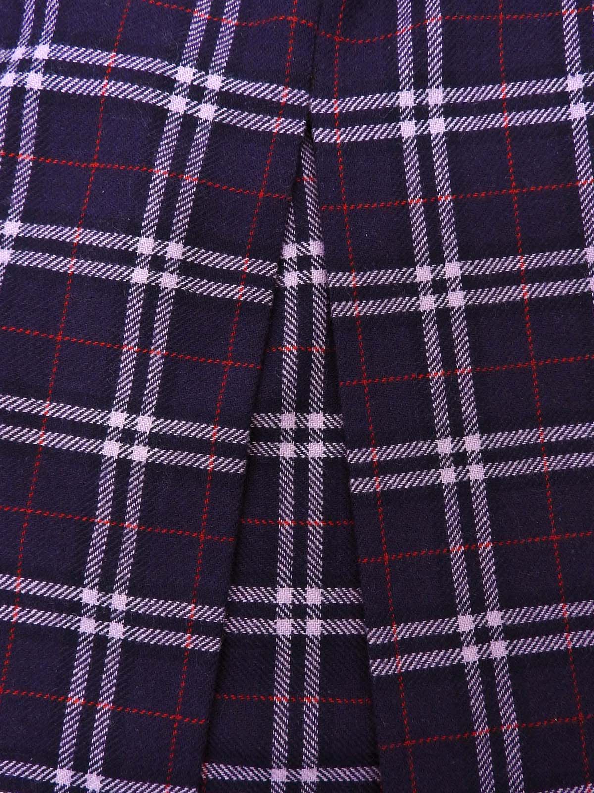 ウールチェックパターンスリットスカート　パープル/マルチ