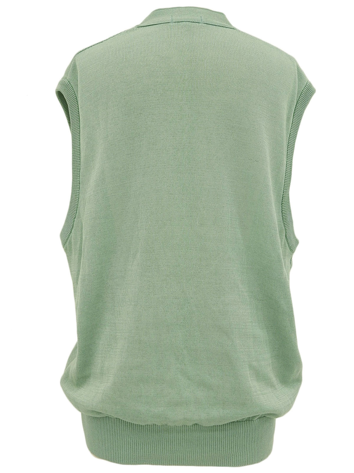 Cotton logo patch knit vest, mint green