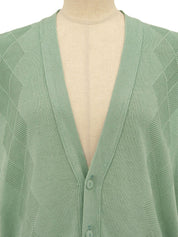 Cotton logo patch knit vest, mint green