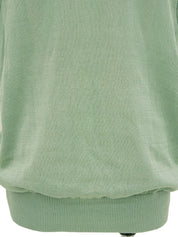Cotton logo patch knit vest, mint green