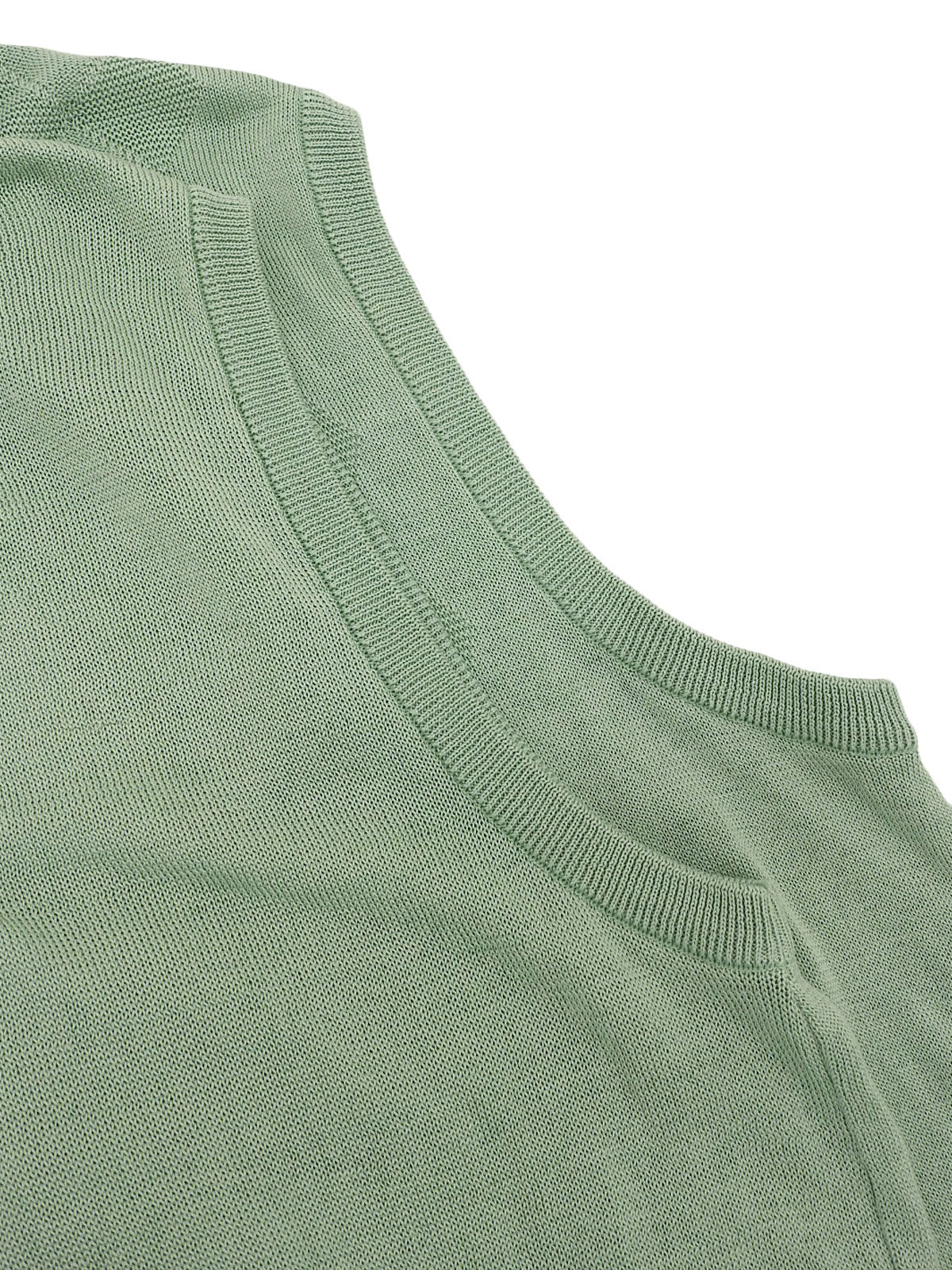 Cotton logo patch knit vest, mint green