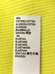 ロゴ刺繍トリムラインリブ半袖トップス イエロー