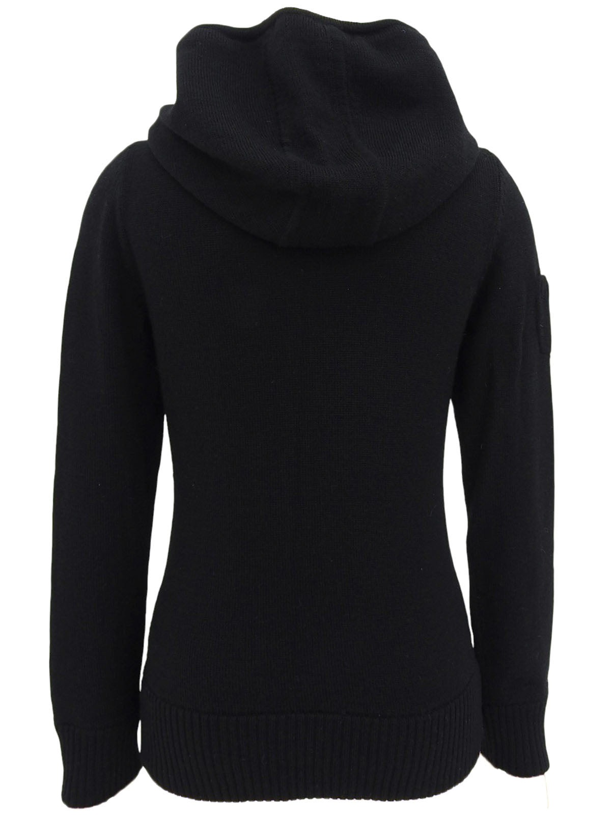 Logo Embroidered Zip-Up Hoodie in Black
