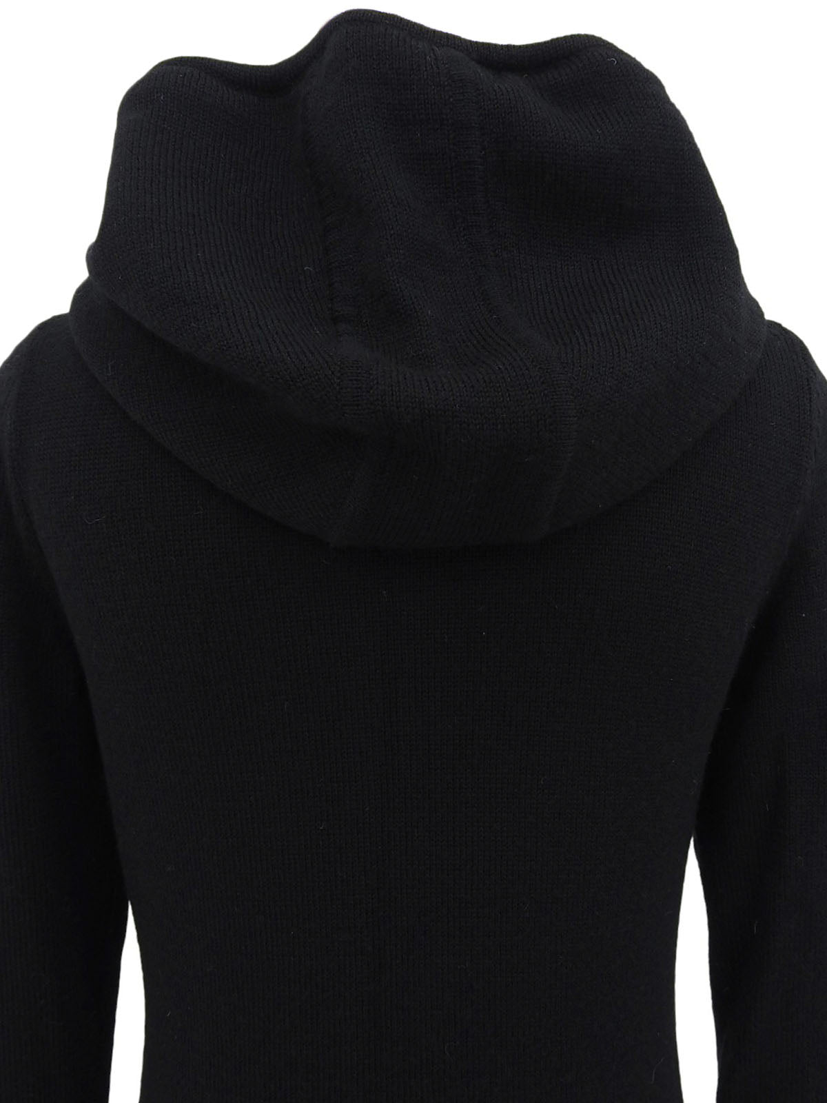 Logo Embroidered Zip-Up Hoodie in Black