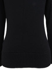 Logo Embroidered Zip-Up Hoodie in Black