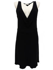 Vネックノースリーブワンピース ブラック