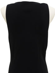 Vネックノースリーブワンピース　ブラック