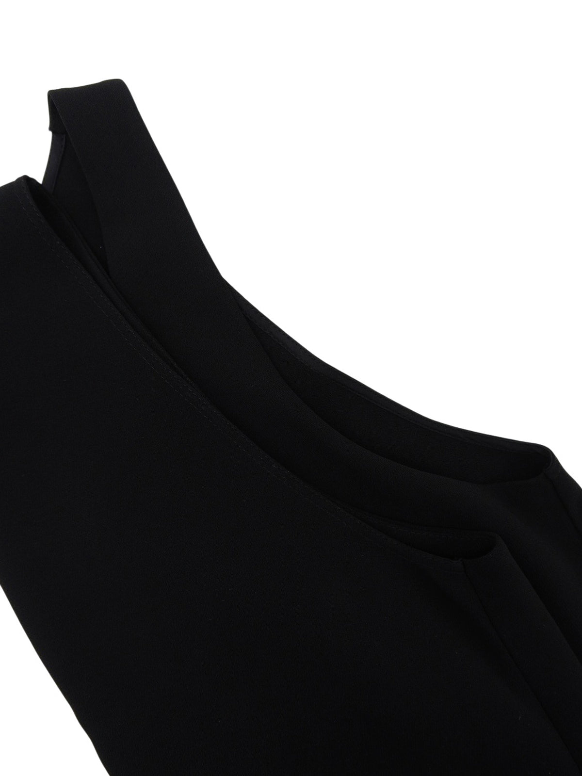 Vネックノースリーブワンピース　ブラック