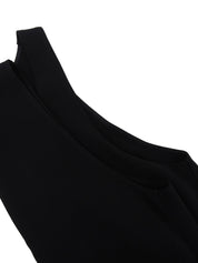 Vネックノースリーブワンピース ブラック