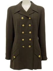 1996年製 ウールCCマークボタンダブルブレストジャケット ブラウン