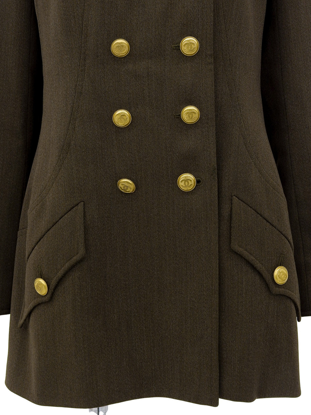 1996年製 ウールCCマークボタンダブルブレストジャケット ブラウン