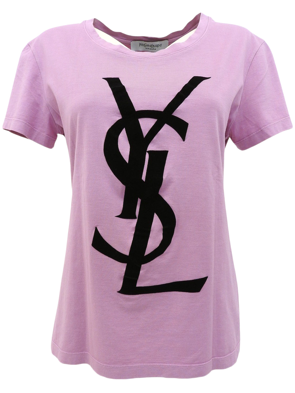 ベロアロゴハーフスリーブトップス　パープル