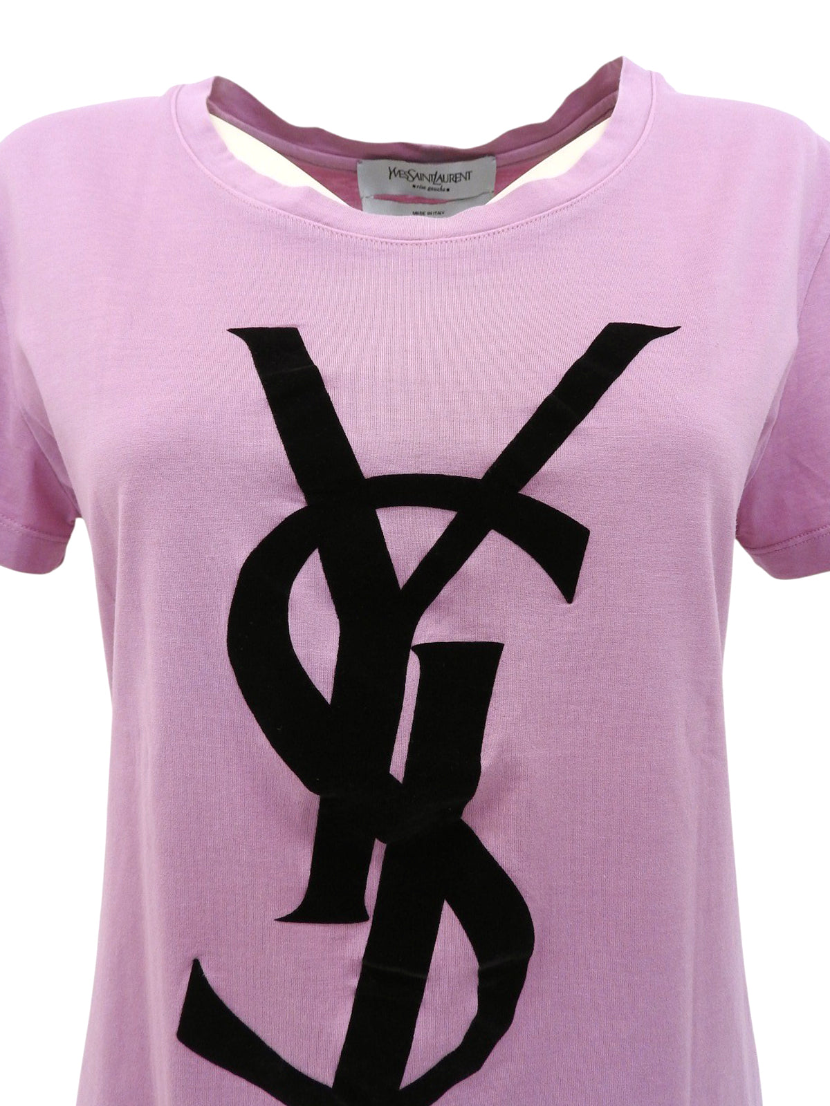 Purple Velour Logo Short Sleeve Top