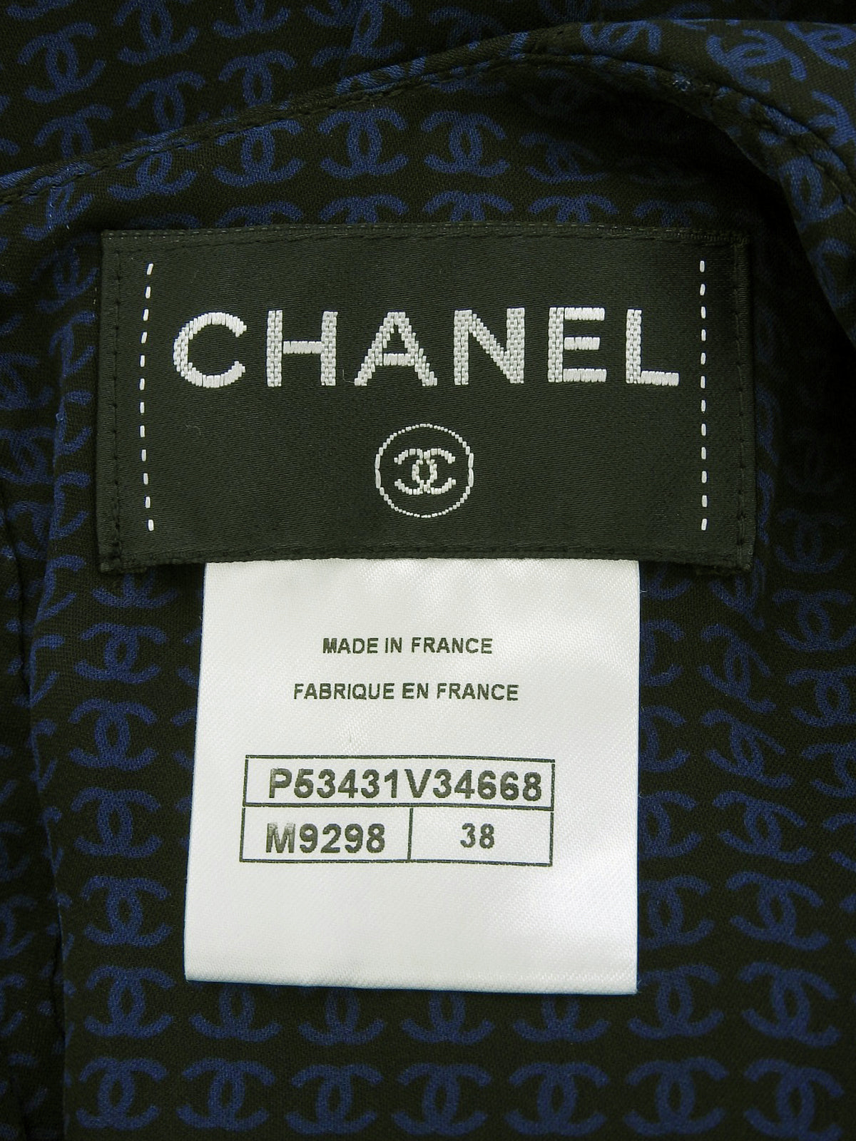 シルクCCマークパターンワンピース ブラック/ネイビー