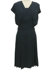 シルクCCマークパターンワンピース ブラック／ネイビー