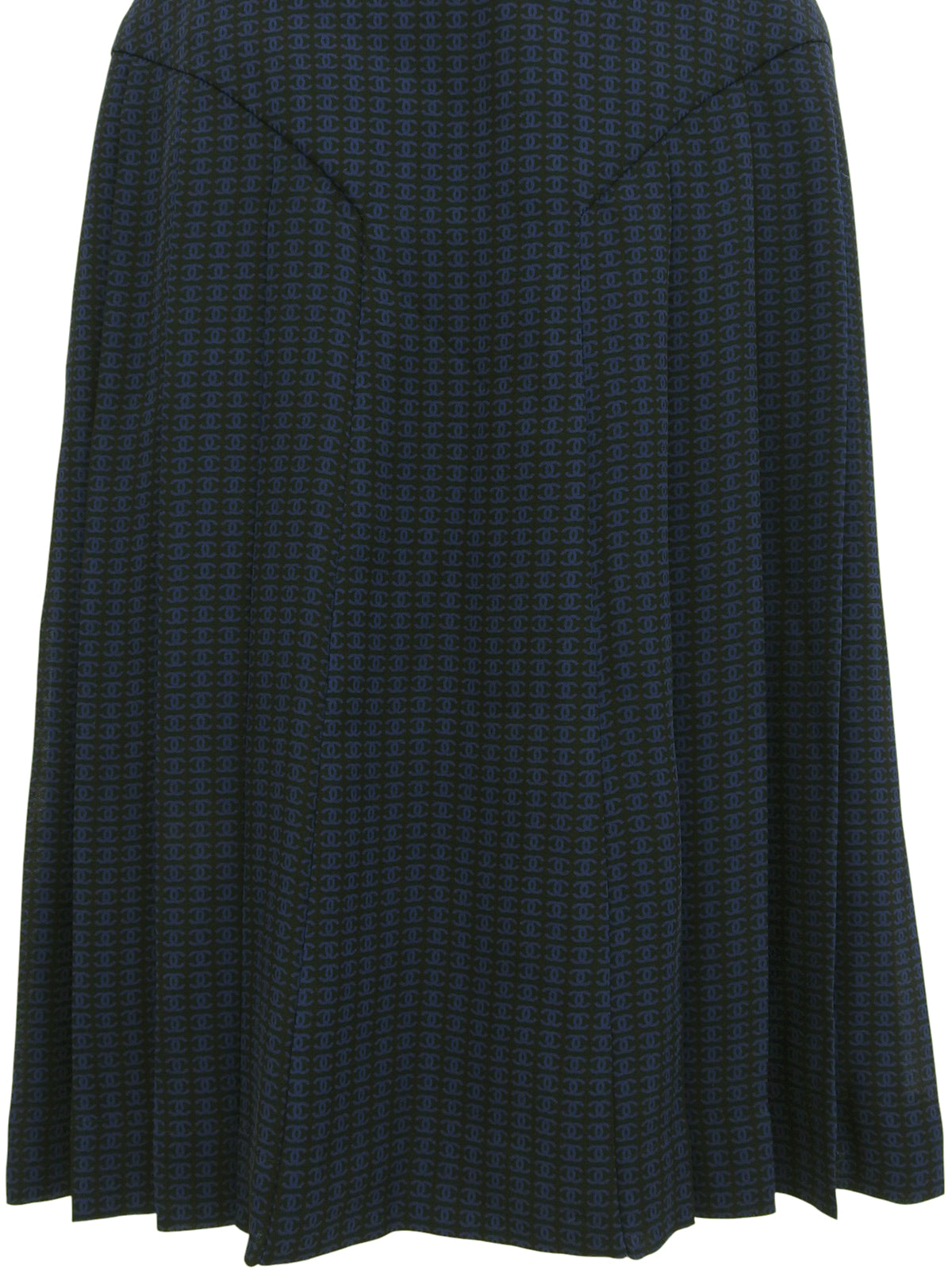 シルクCCマークパターンワンピース ブラック/ネイビー