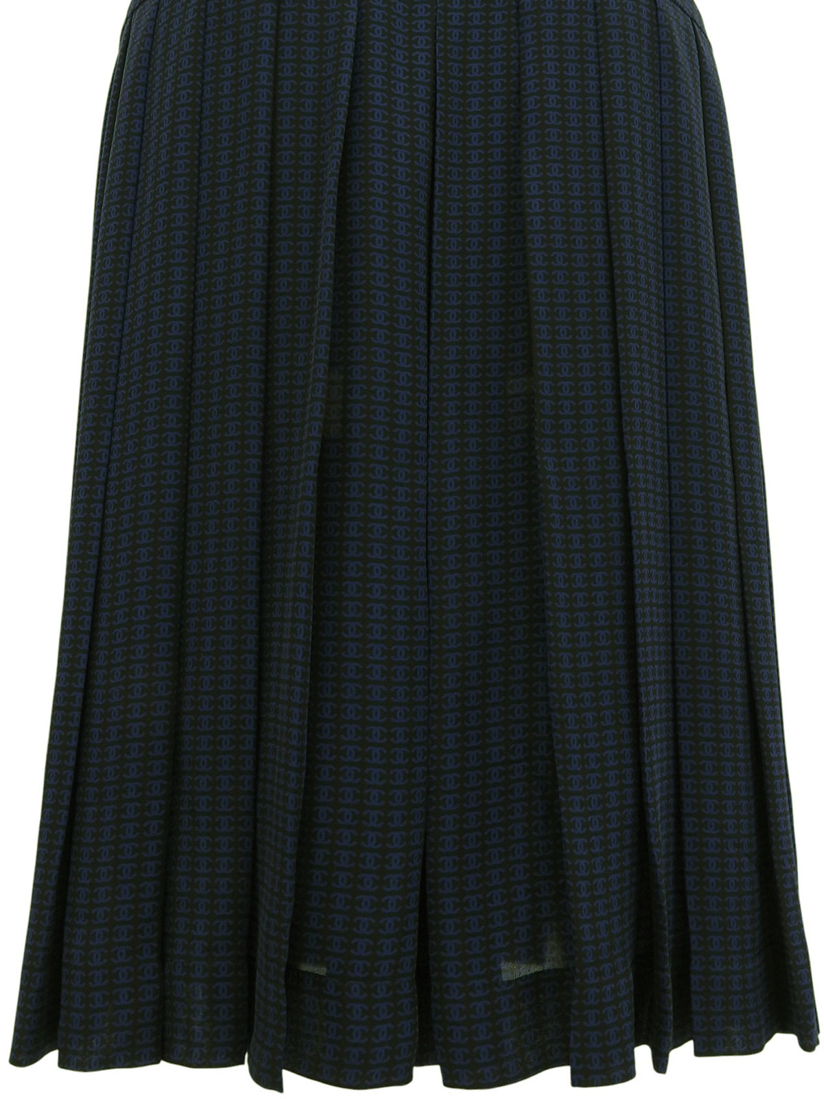 シルクCCマークパターンワンピース ブラック／ネイビー