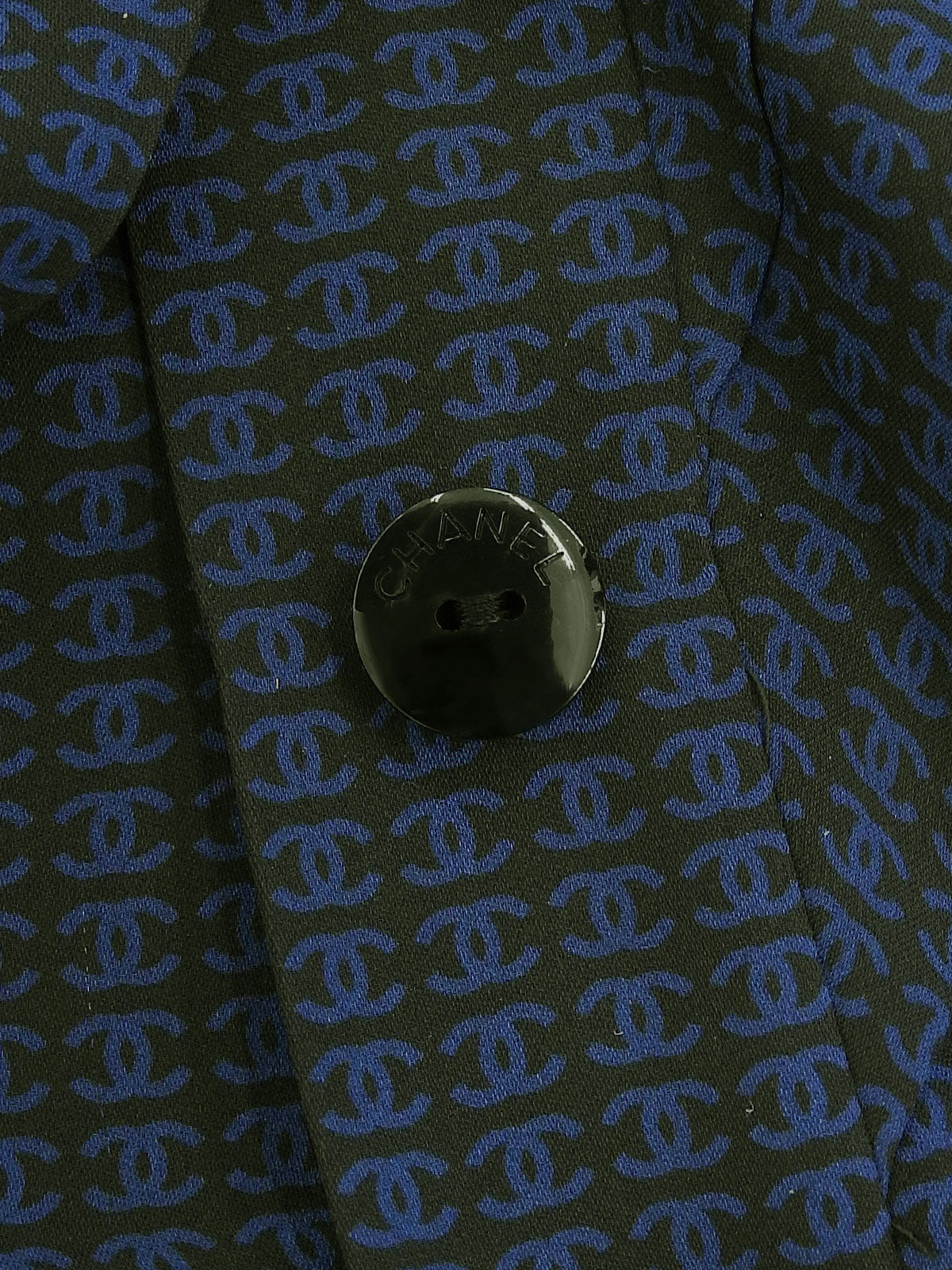 シルクCCマークパターンワンピース ブラック/ネイビー